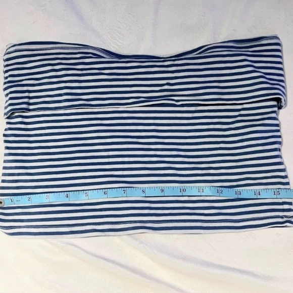 American Eagle Outfitters Navy and White Striped Crop Tube Top Size Large - Picture 4 of 4